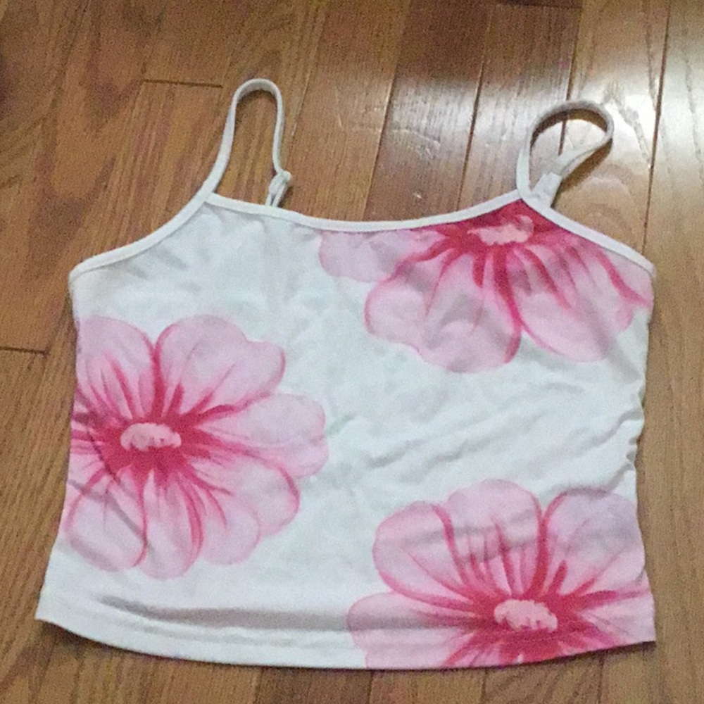 Floral Pink and White Women's Top